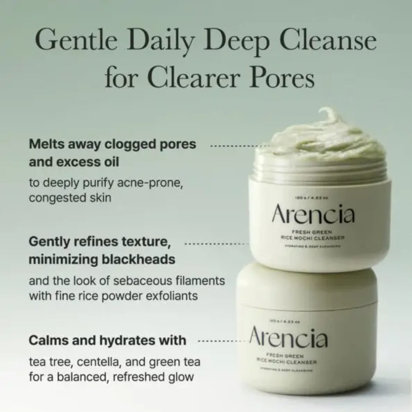 BRAND NEW Arencía Fresh Green Rice Mochi Cleanser 120g