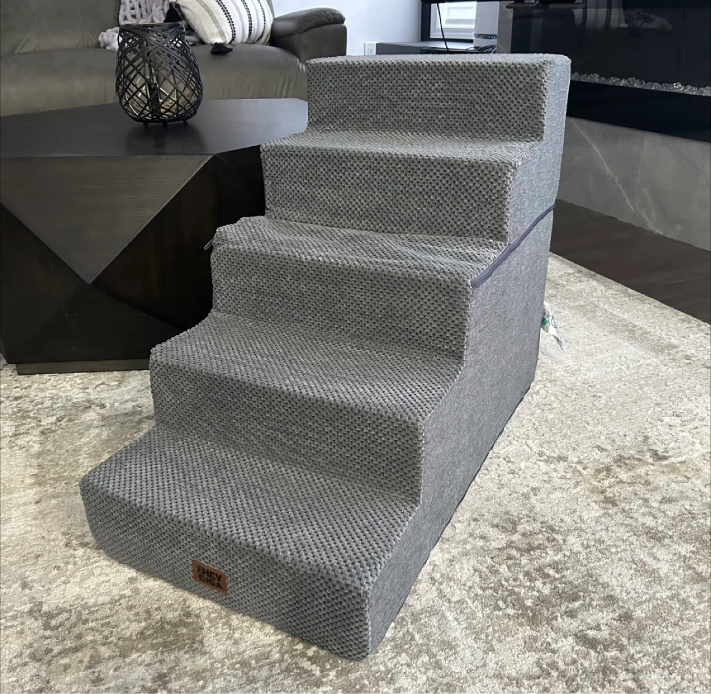 Eheyciga Dog Stairs For Small Dogs, 5-Step Dog Stairs