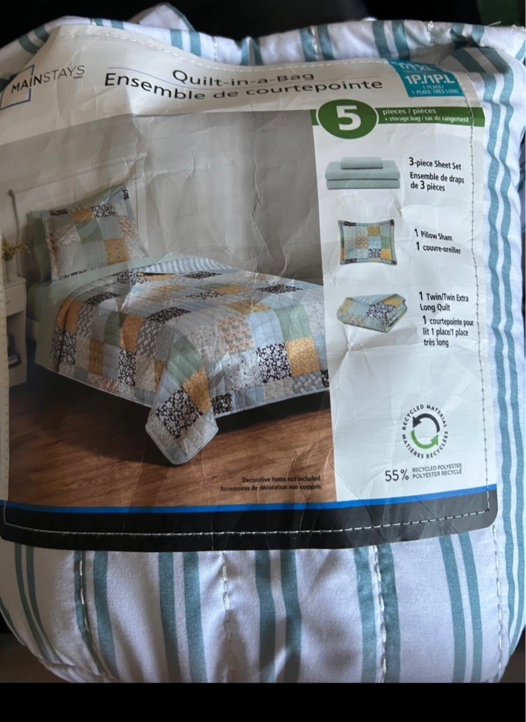 Mainstays Twin XL Quilt-in-a-Bag Bedding Set - photo 2
