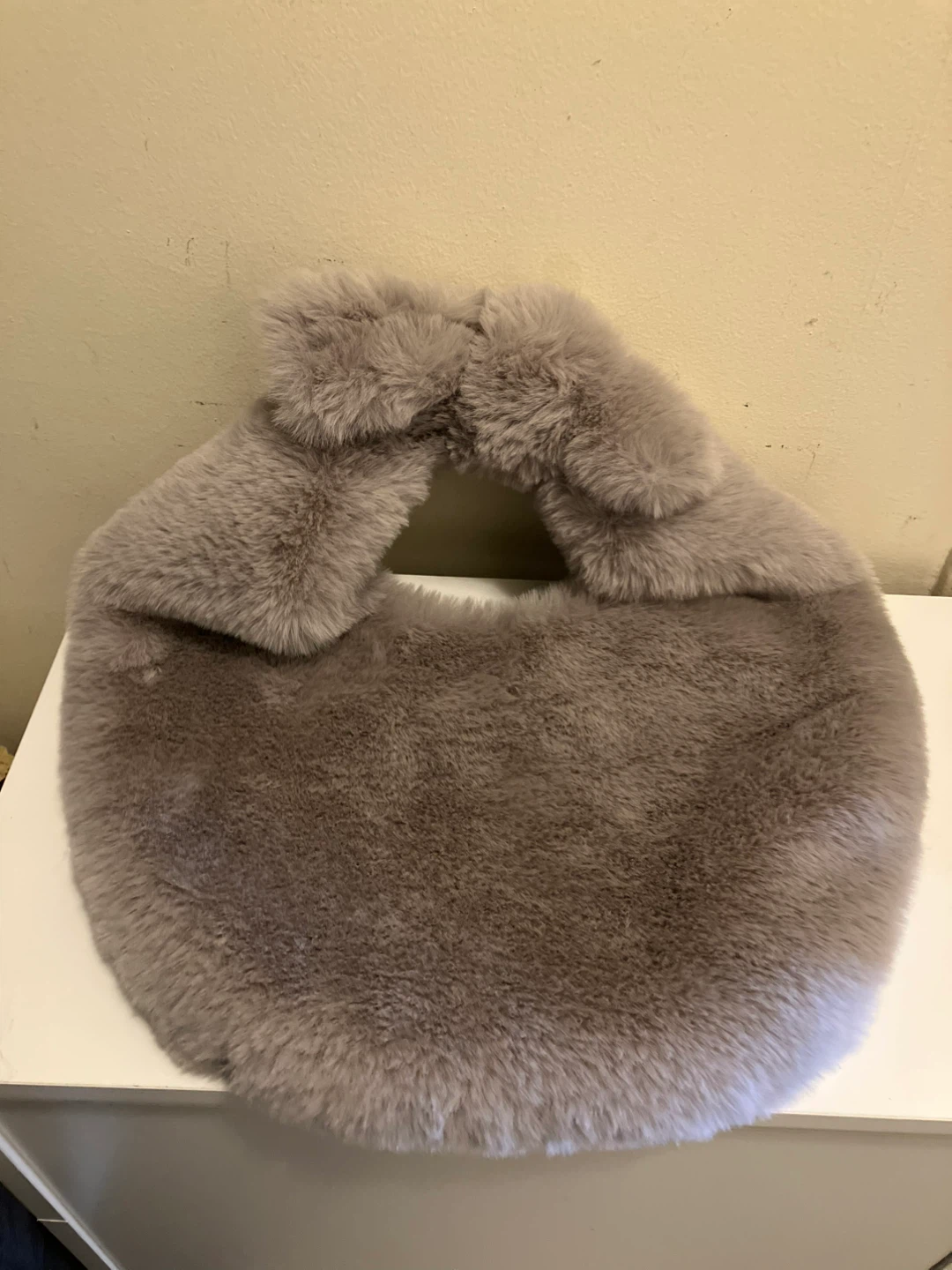 Grey Faux Fur Handbag - photo 2