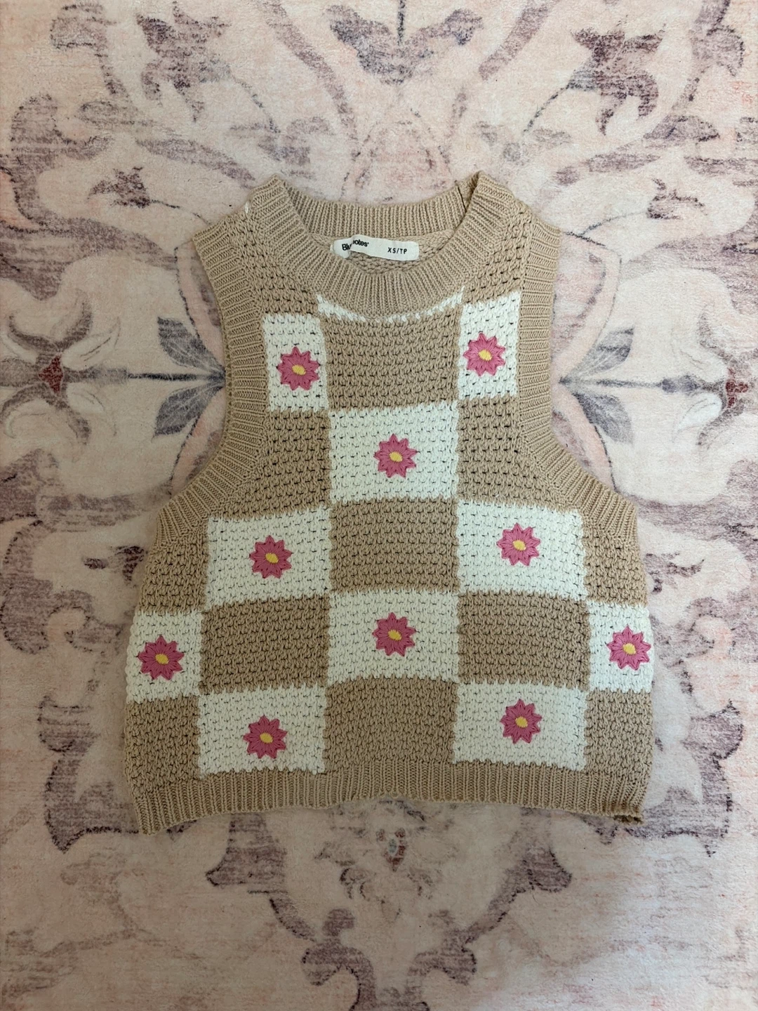 "Daisy Check" Knit Vest XS