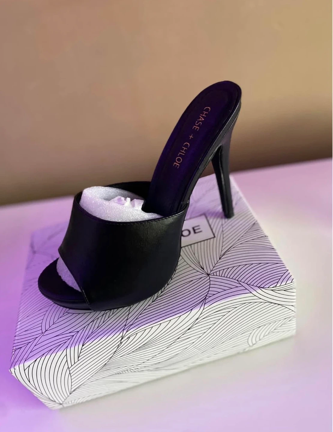 Chase + Chloe Black Mules
