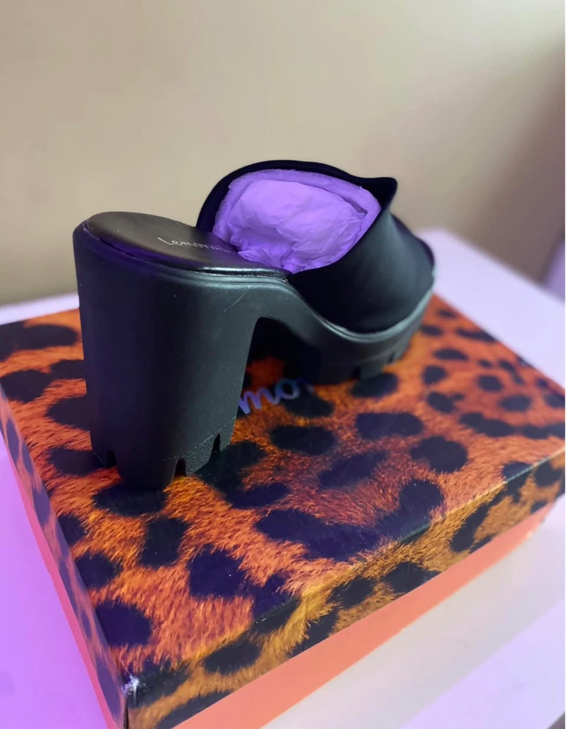 Lemonade Black Chunky Platform Heel Mules - photo 3