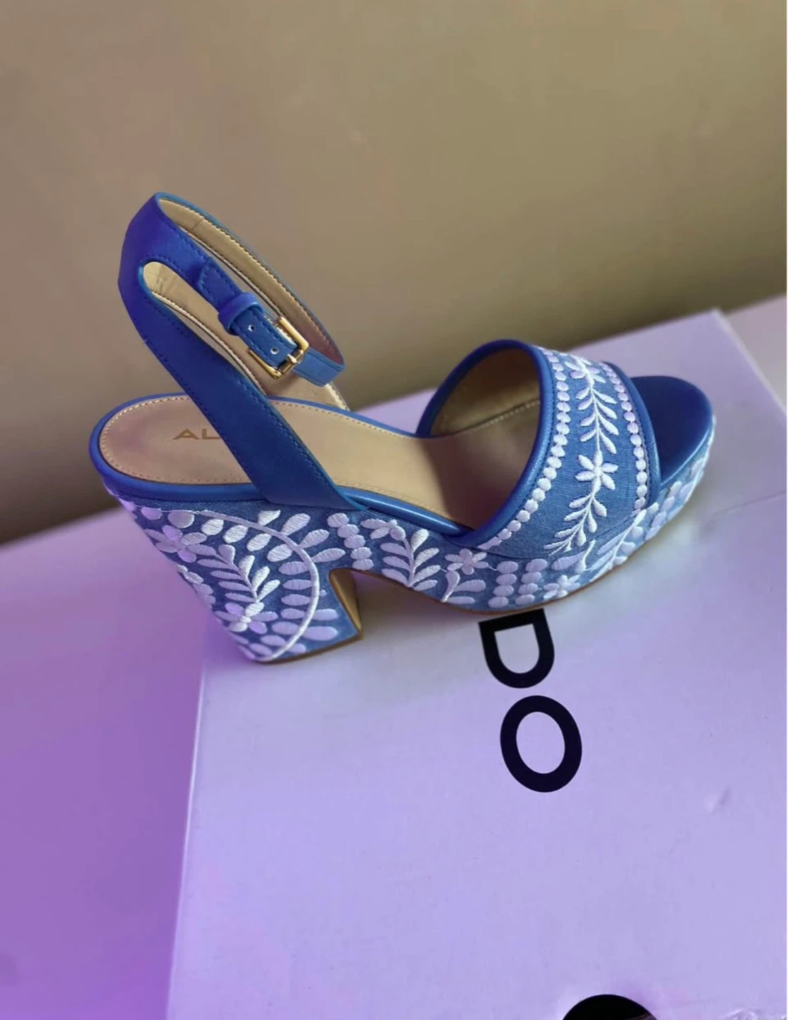 ALDO Blue Embroidered Platform Sandals - photo 2