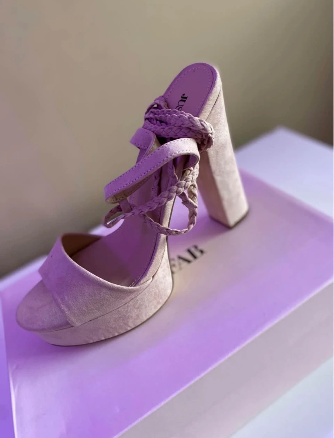 JUSTFAB Pink Suede Platform Heels - photo 3
