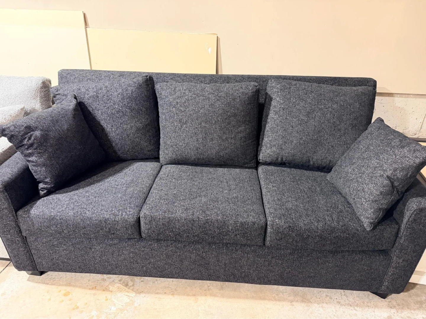 Grey Sofa with Accent Pillows