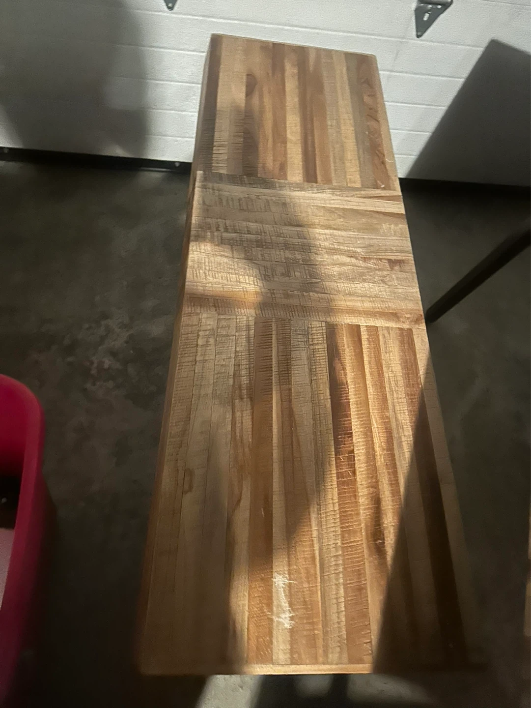 Solid Wood Dining Table with Geometric Pattern - photo 3