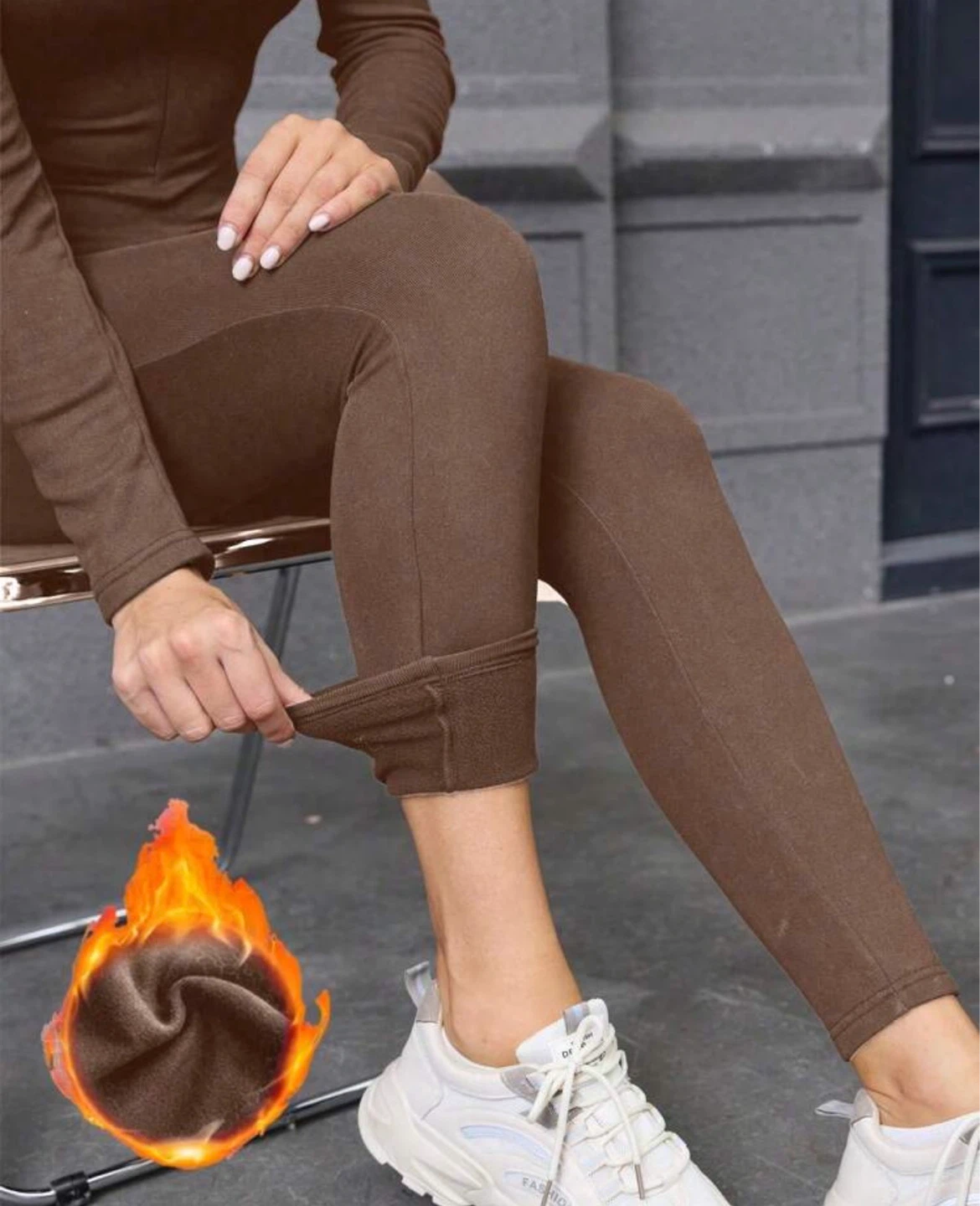 Brown Fleece-Lined Bodysuit - photo 2