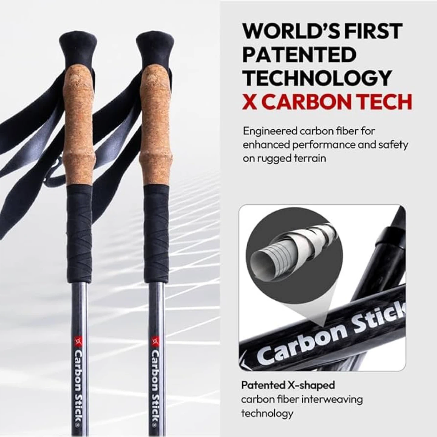 MX-4 | X Carbon Tech Carbon Fiber Trekking Poles - Brand new - photo 2