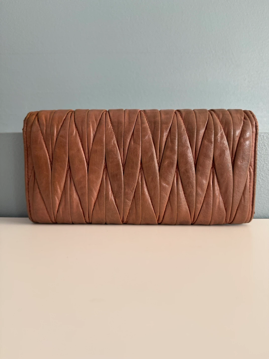Miu Miu Quilted Leather Wallet - Brown - photo 2