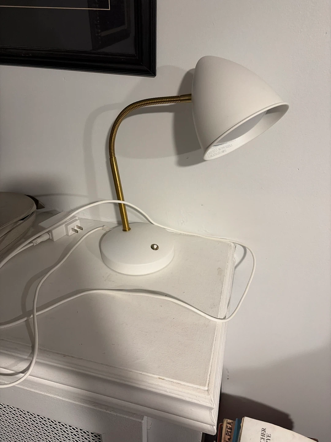 White Adjustable Gooseneck Desk Lamp
