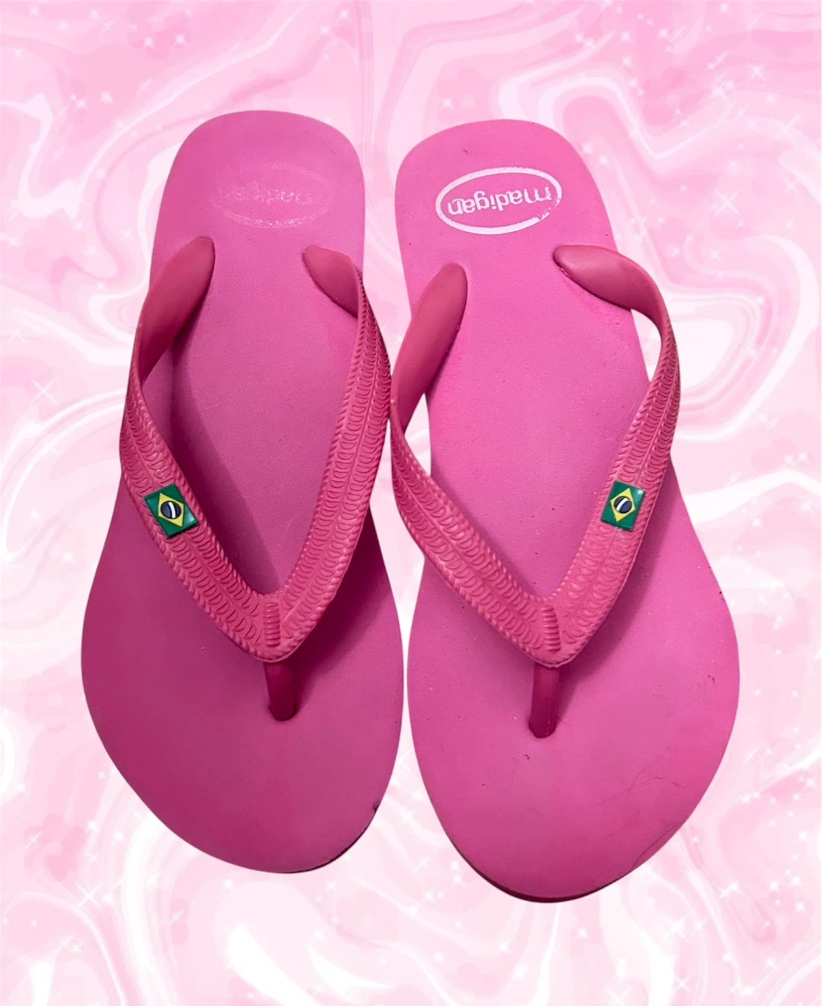 Madigan Pink Platform Heel Flip Flops Size 7