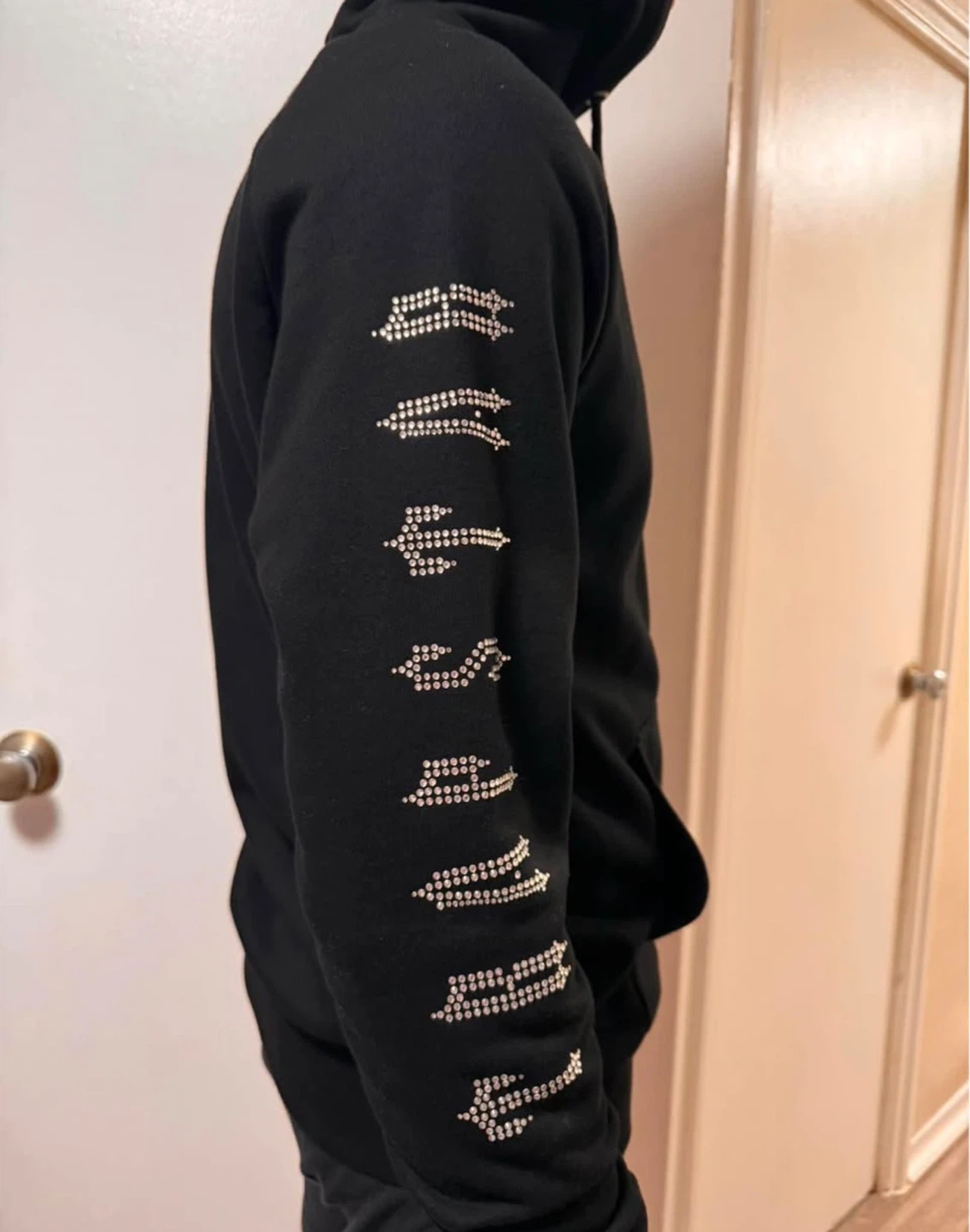Black Trapstar Hoodie with Rhinestone Detail - photo 2