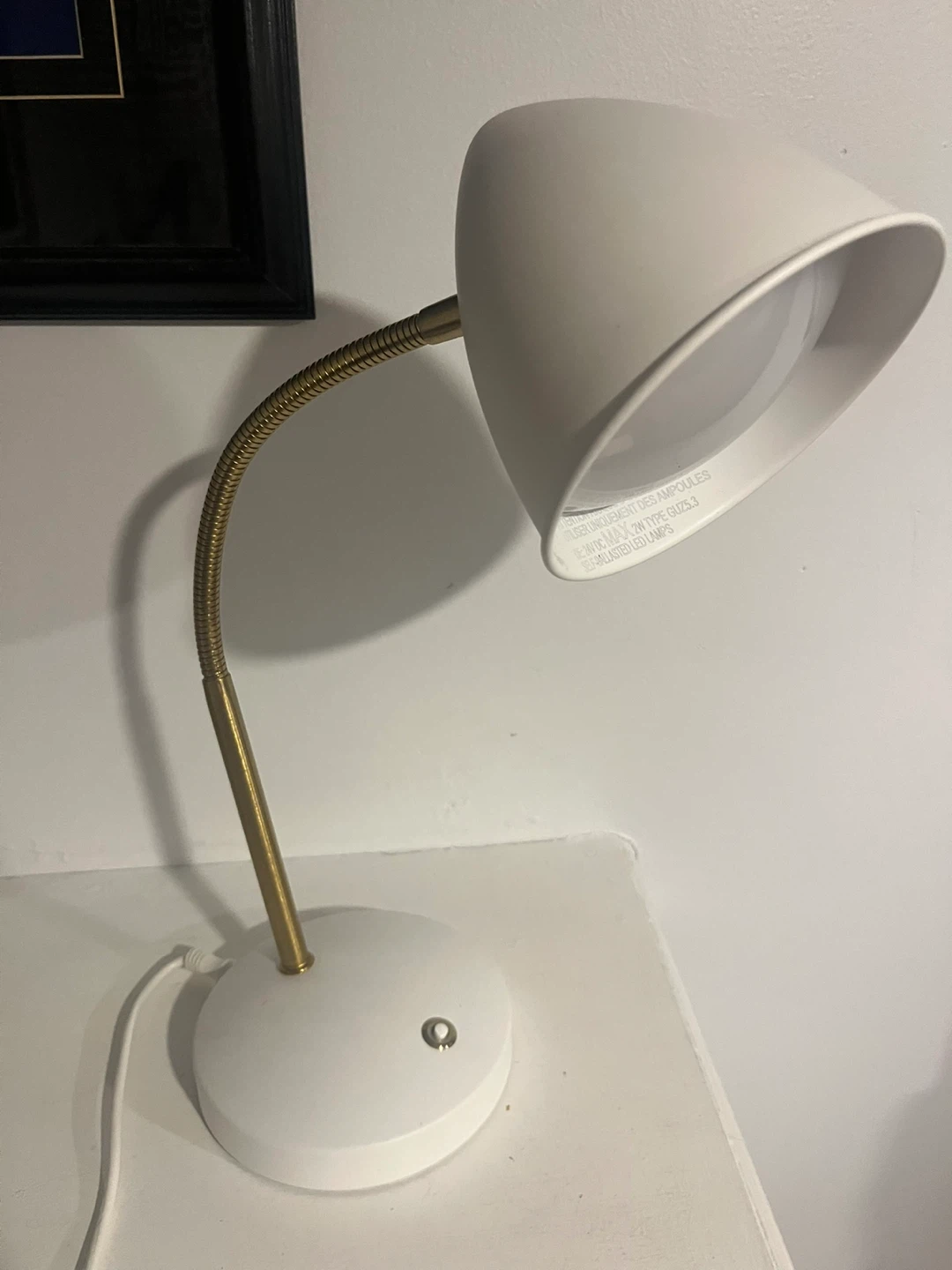 White Adjustable Gooseneck Desk Lamp - photo 2