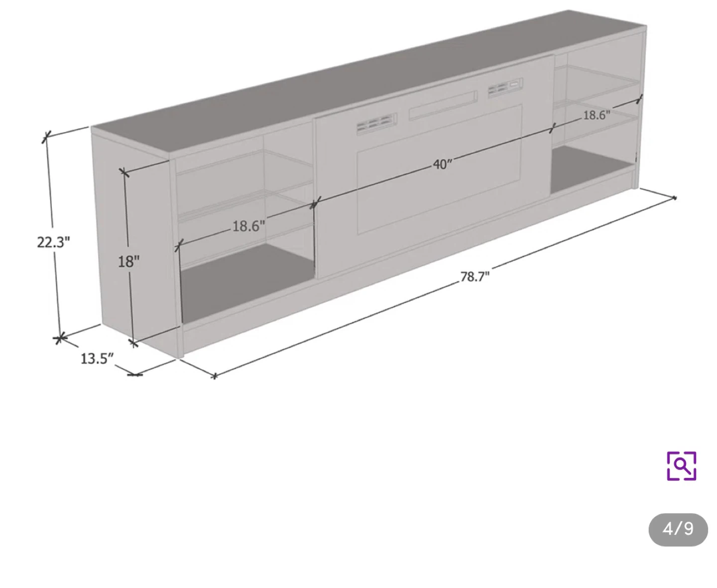 Chesler 40" Modern TV Stand with Electric Fireplace - photo 2