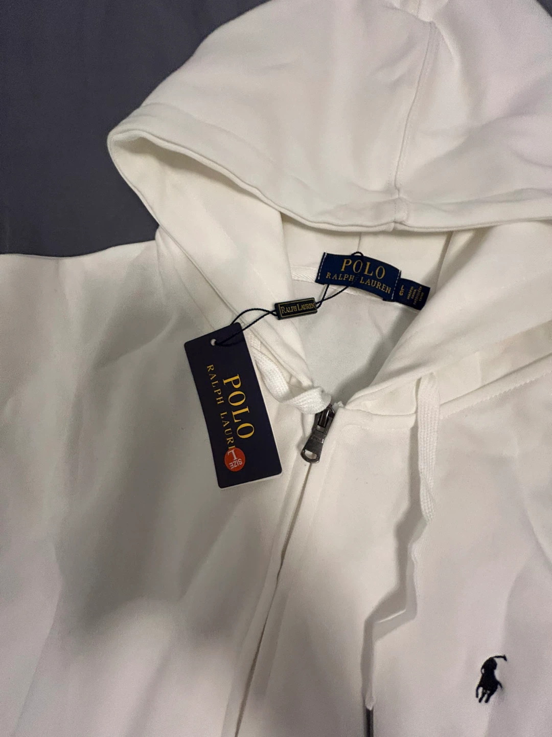Rep. Polo Ralph Lauren White Full-Zip Hoodie Size L - photo 4