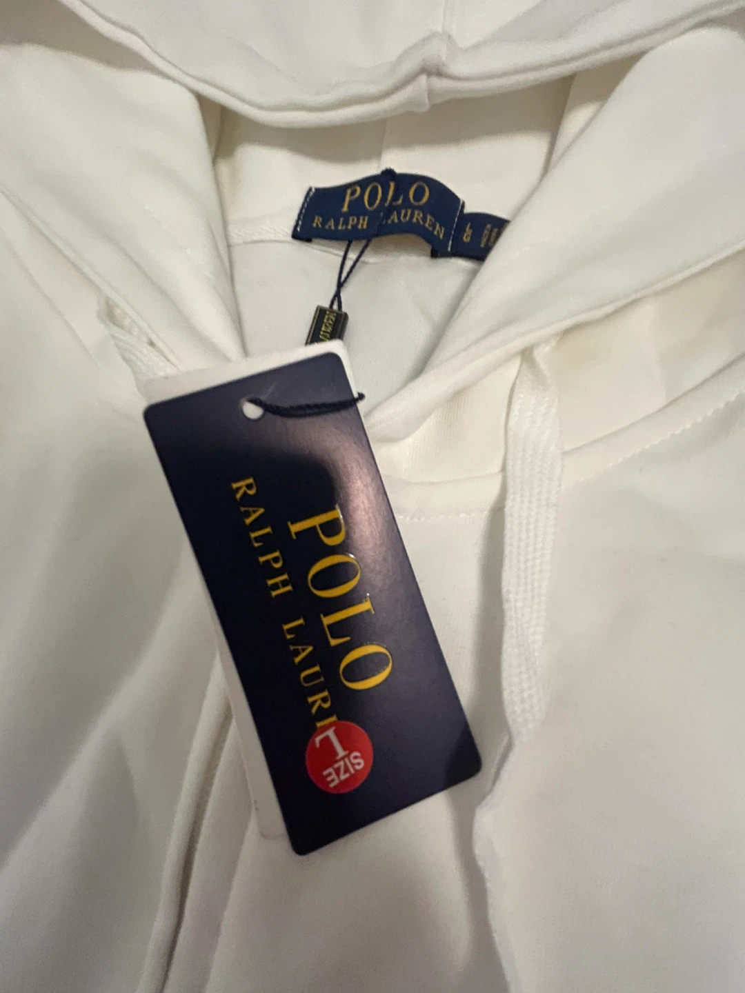 Rep. Polo Ralph Lauren White Full-Zip Hoodie Size L