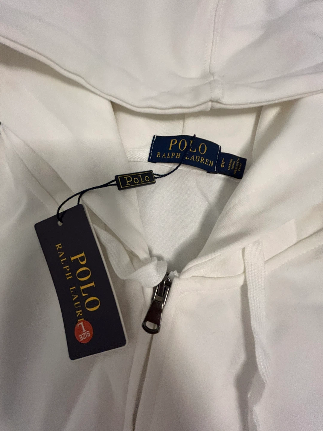 Rep. Polo Ralph Lauren White Full-Zip Hoodie Size L - photo 3