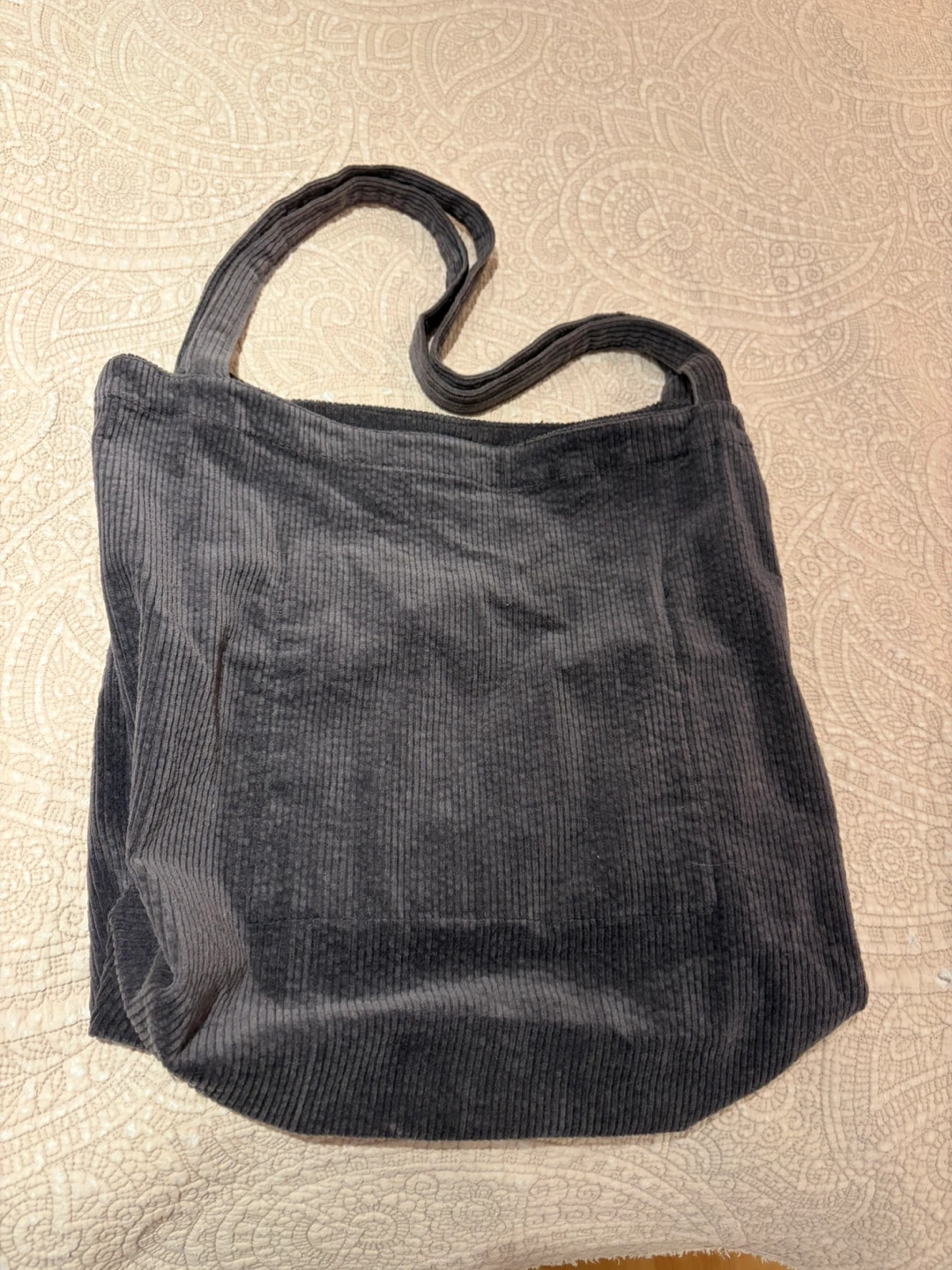Dark Grey Corduroy Tote Bag - photo 3