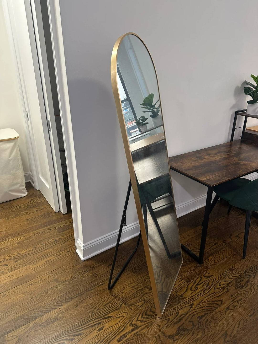 Arched Floor Mirror - Gold Frame - photo 3