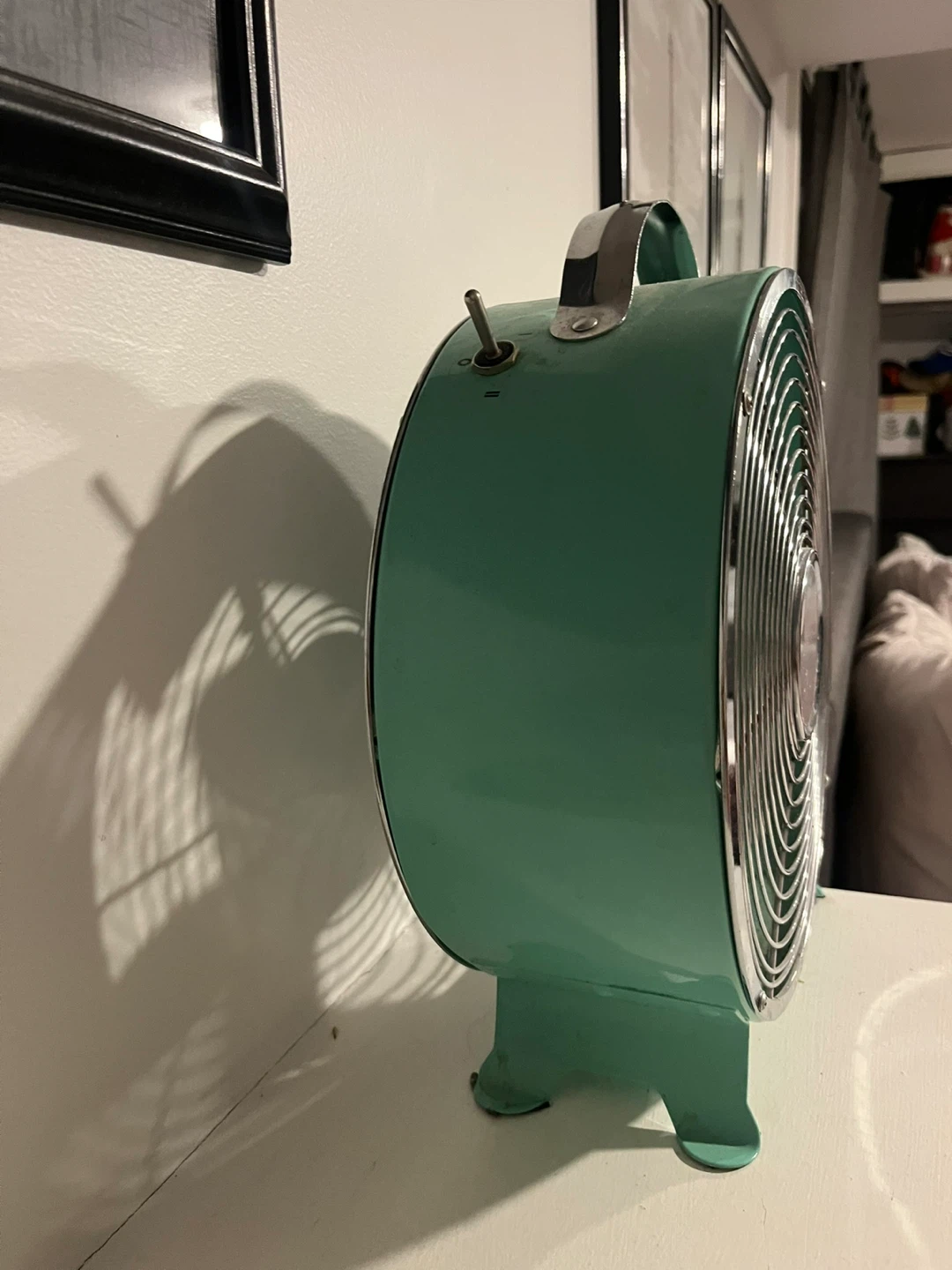 Vintage Style Teal Desk Fan - photo 4