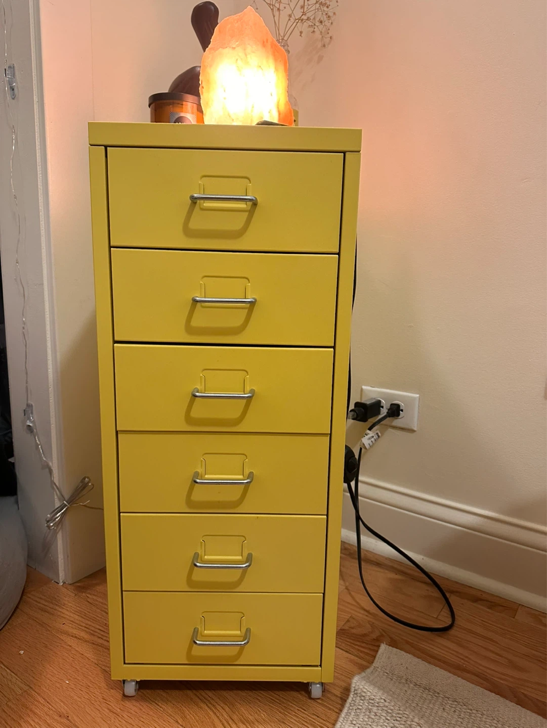 Yellow drawer set/file cabinet (IKEA HELMER)