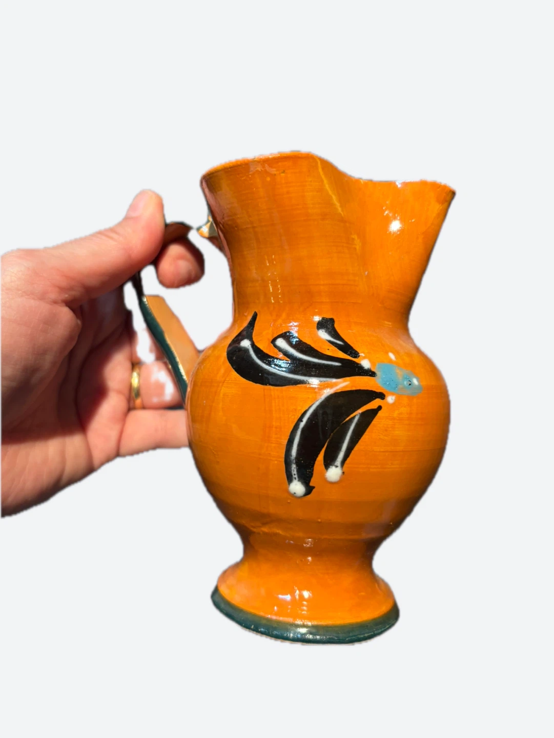Italian Ceramic Pitcher with Painted Design - photo 2