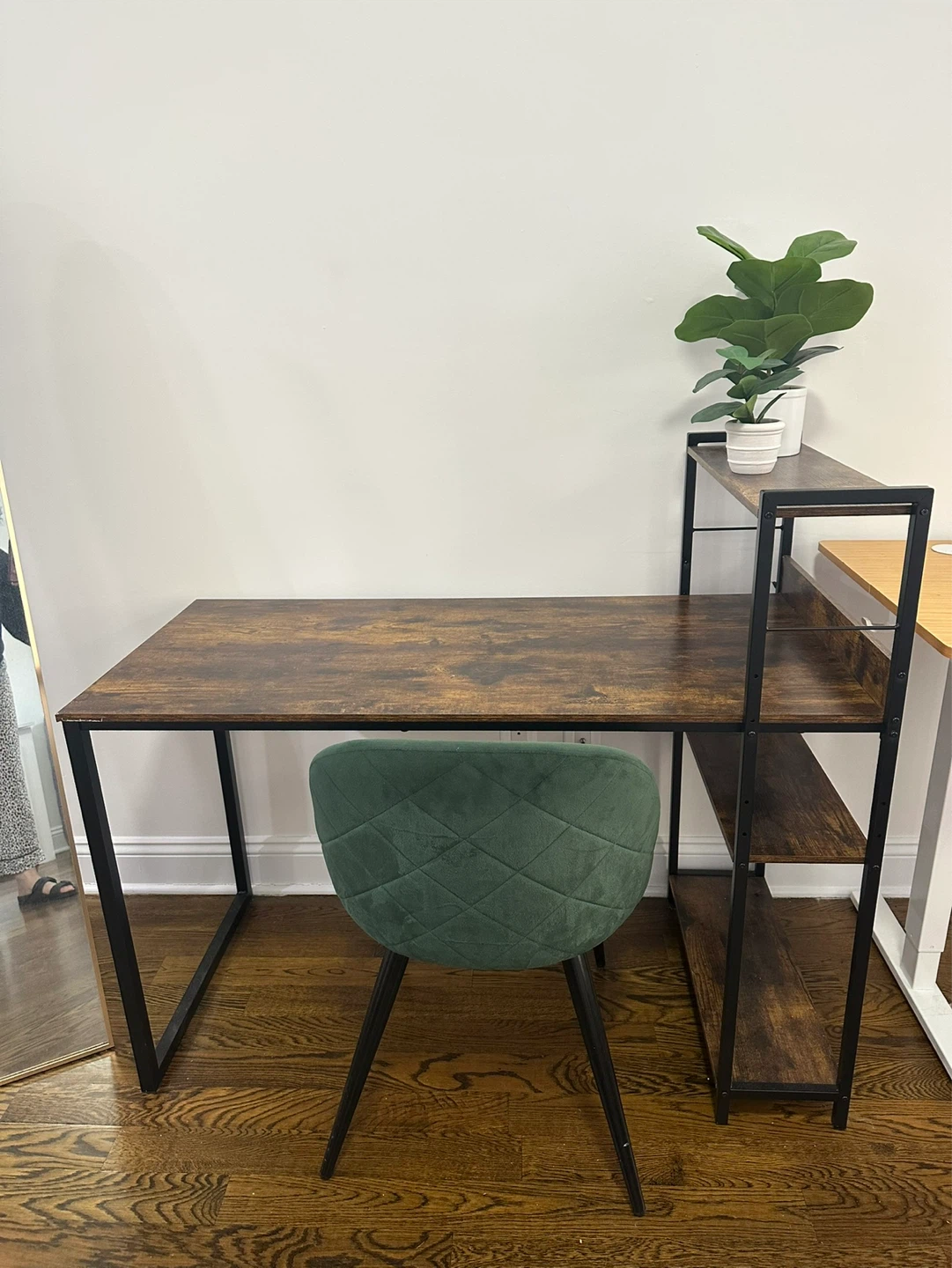 Industrial Style Computer Desk with Shelving