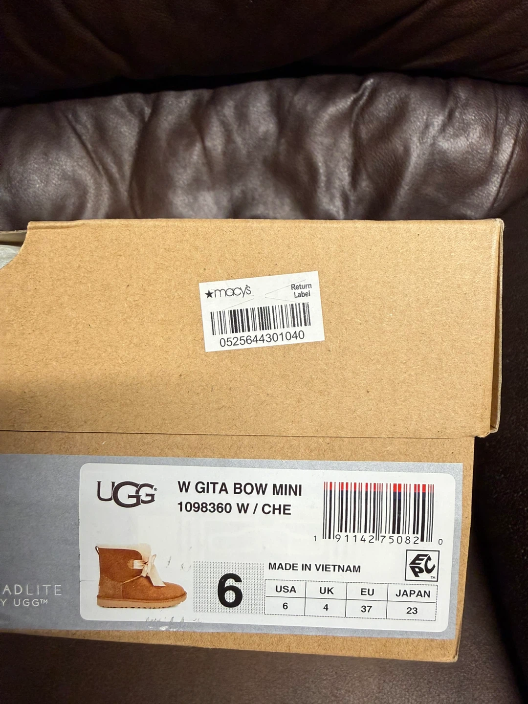 UGG W Gita Bow Mini Boots Size 6