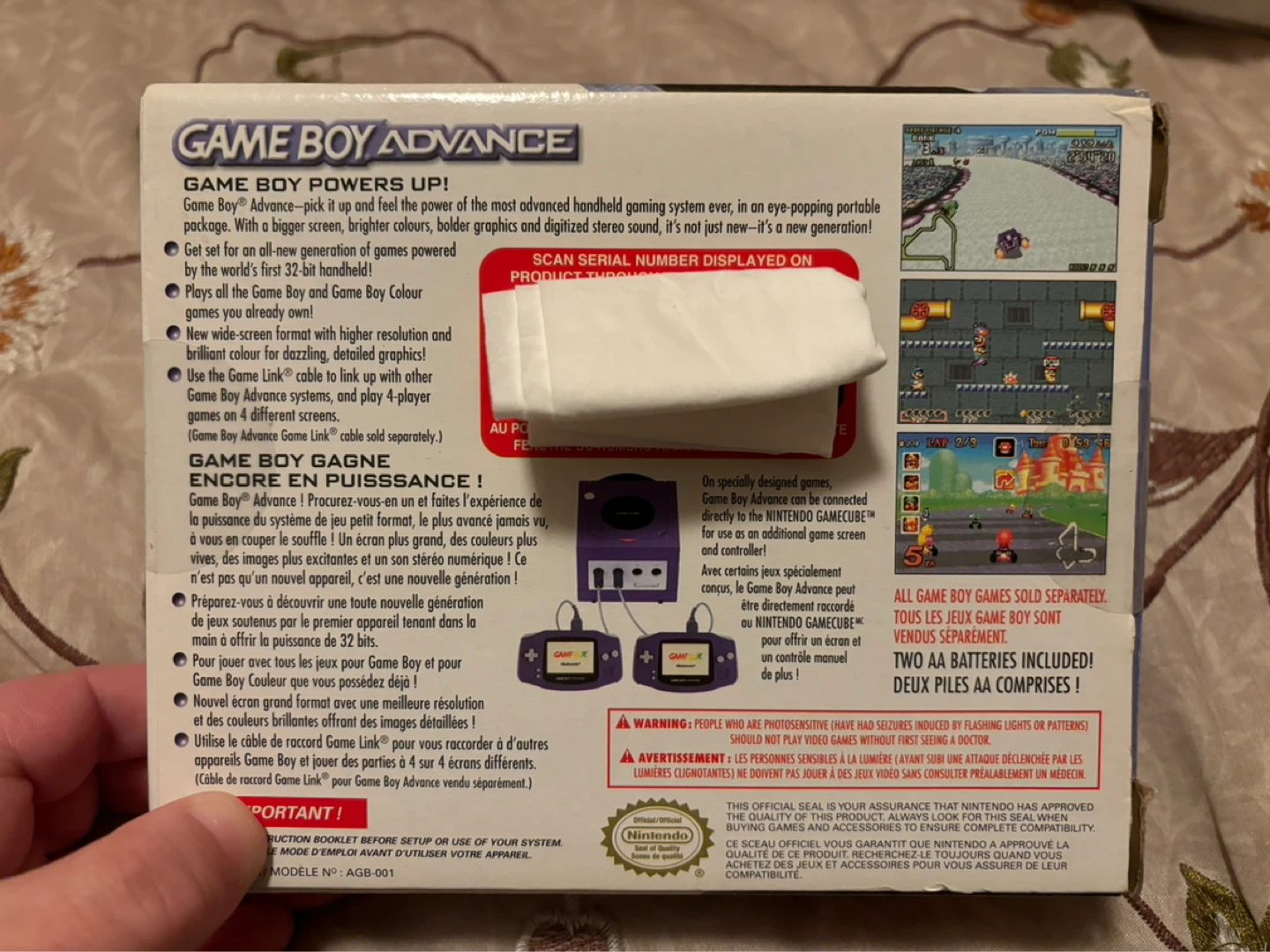 Nintendo Game Boy Advance Glacier Handheld Console Boxed - photo 2