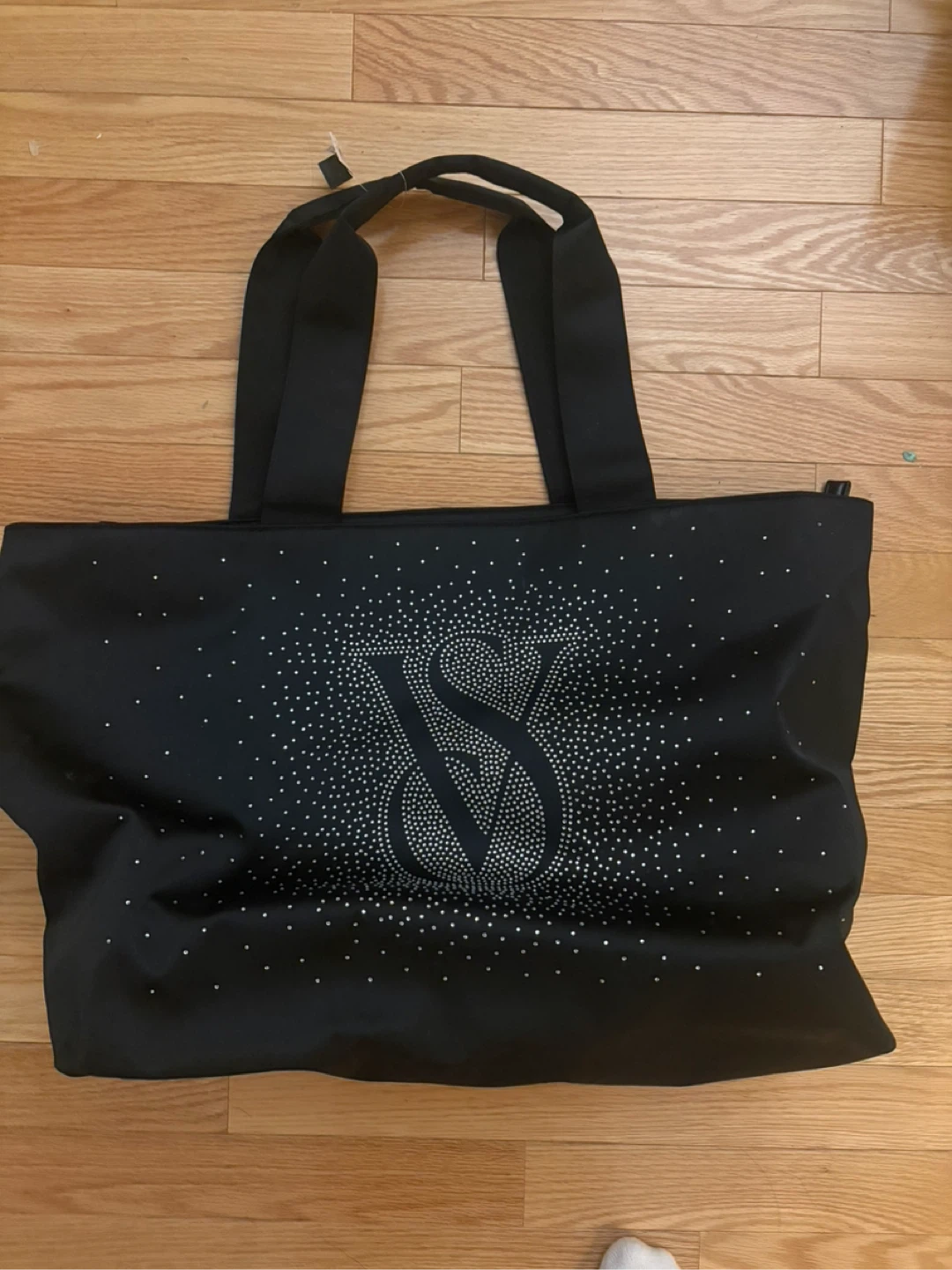 Victoria's Secret Tote Bag - Black Rhinestone Logo
