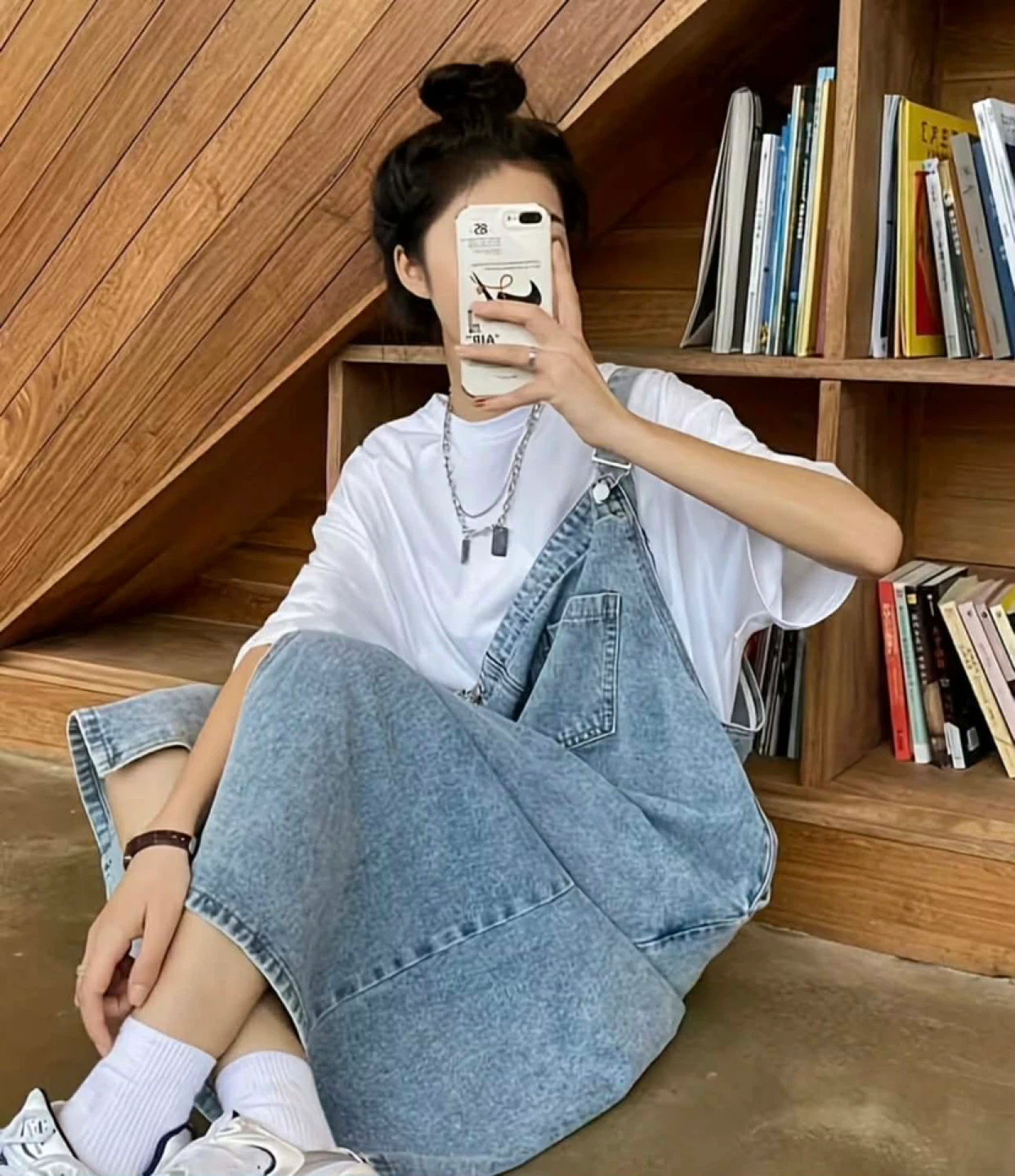 Denim Pinafore Dress - photo 3