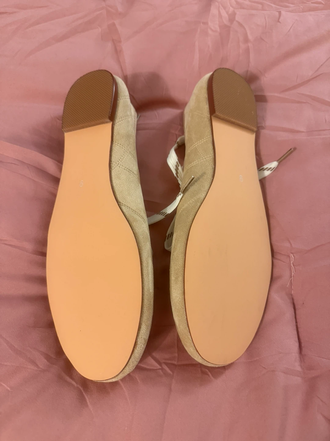 Women's Ballet Flats - Suede - Beige - photo 3