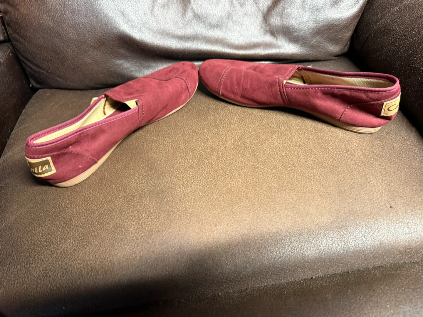 Camila Zoe Burgundy Slip-On Espadrille Flats - photo 3