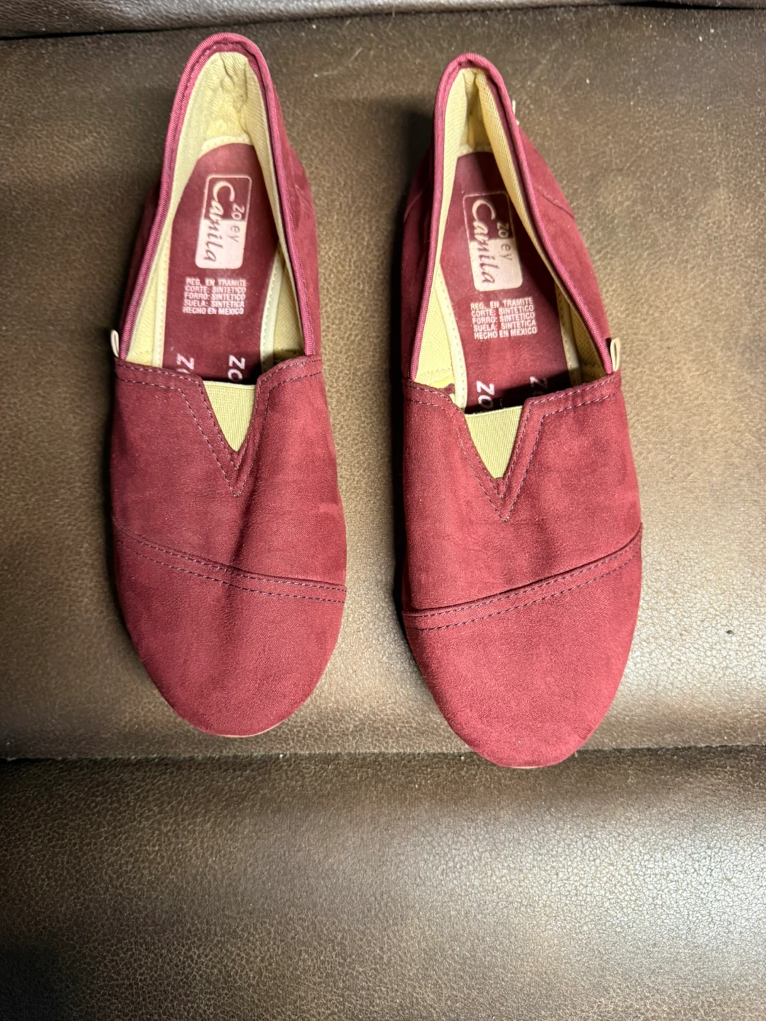 Camila Zoe Burgundy Slip-On Espadrille Flats