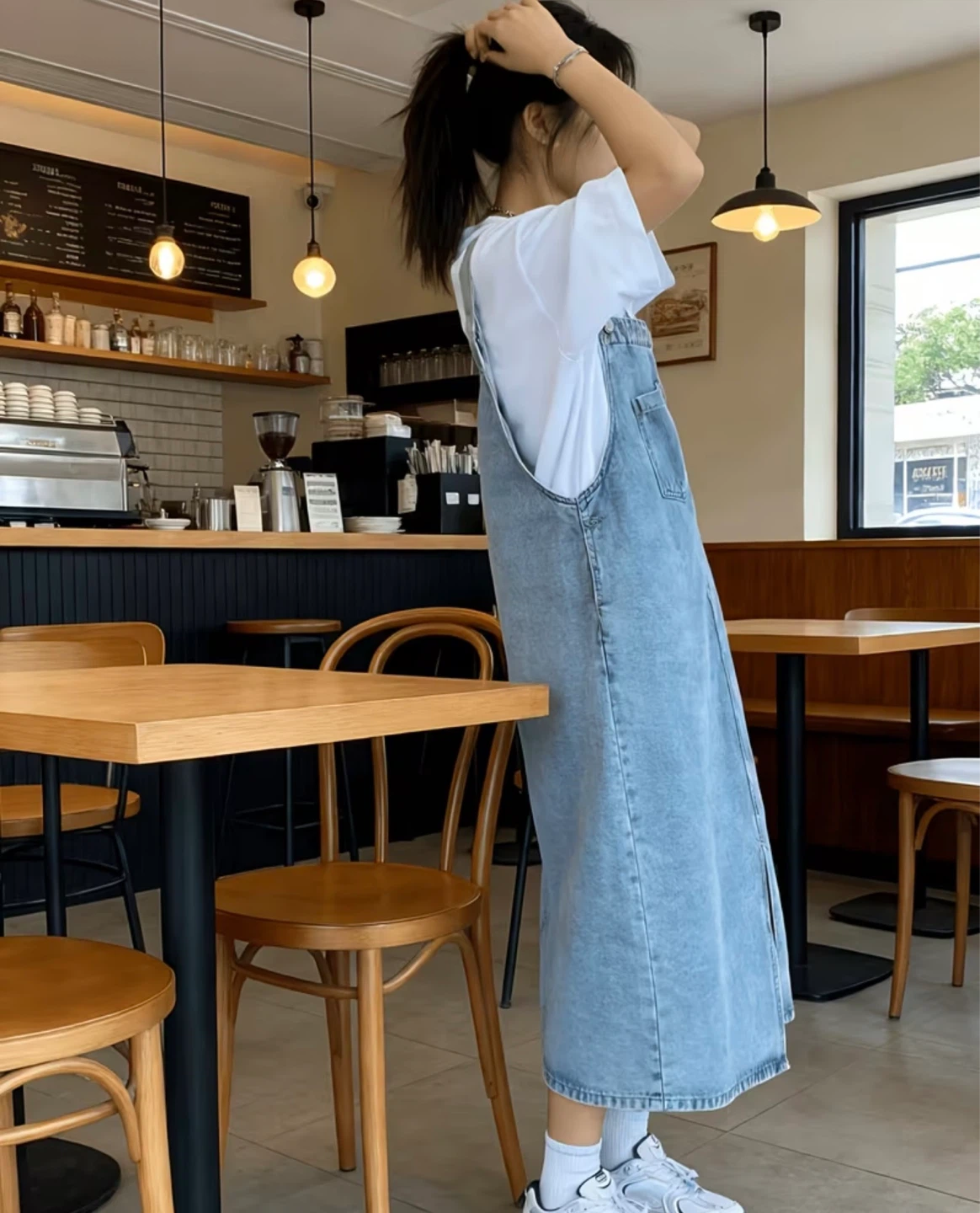 Women's Denim Pinafore Dress - photo 2