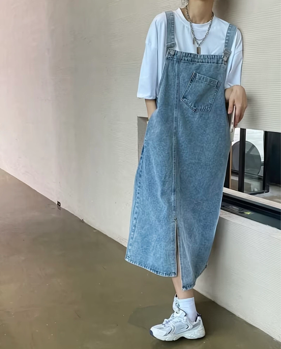 Women's Denim Pinafore Dress