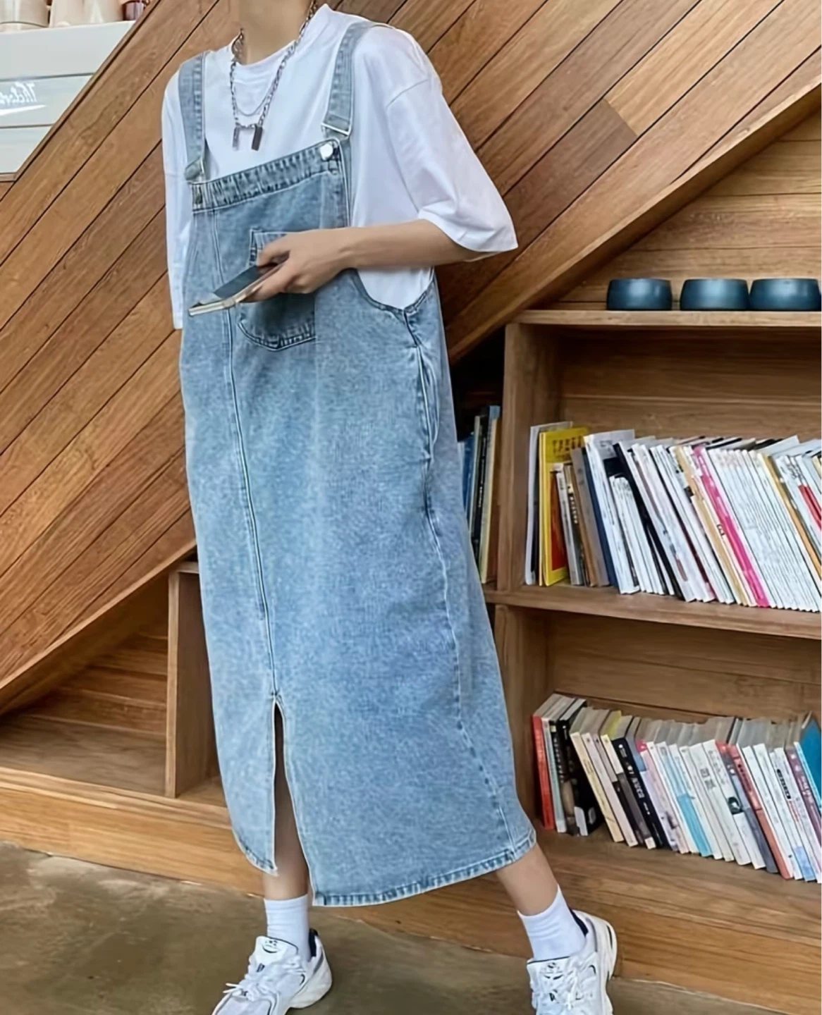 Women's Denim Pinafore Dress - photo 5