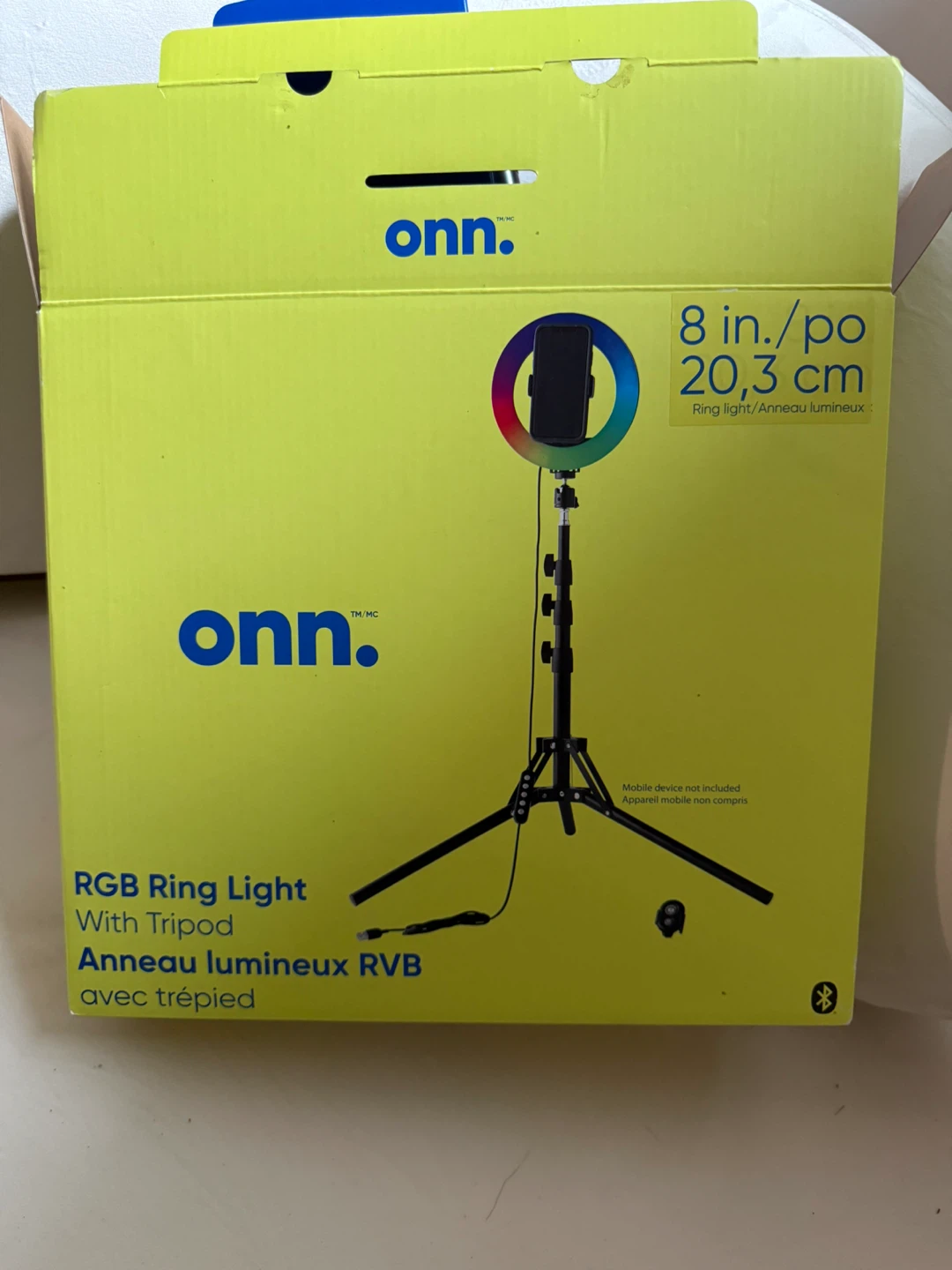 Onn. 8-inch RGB Ring Light with Tripod