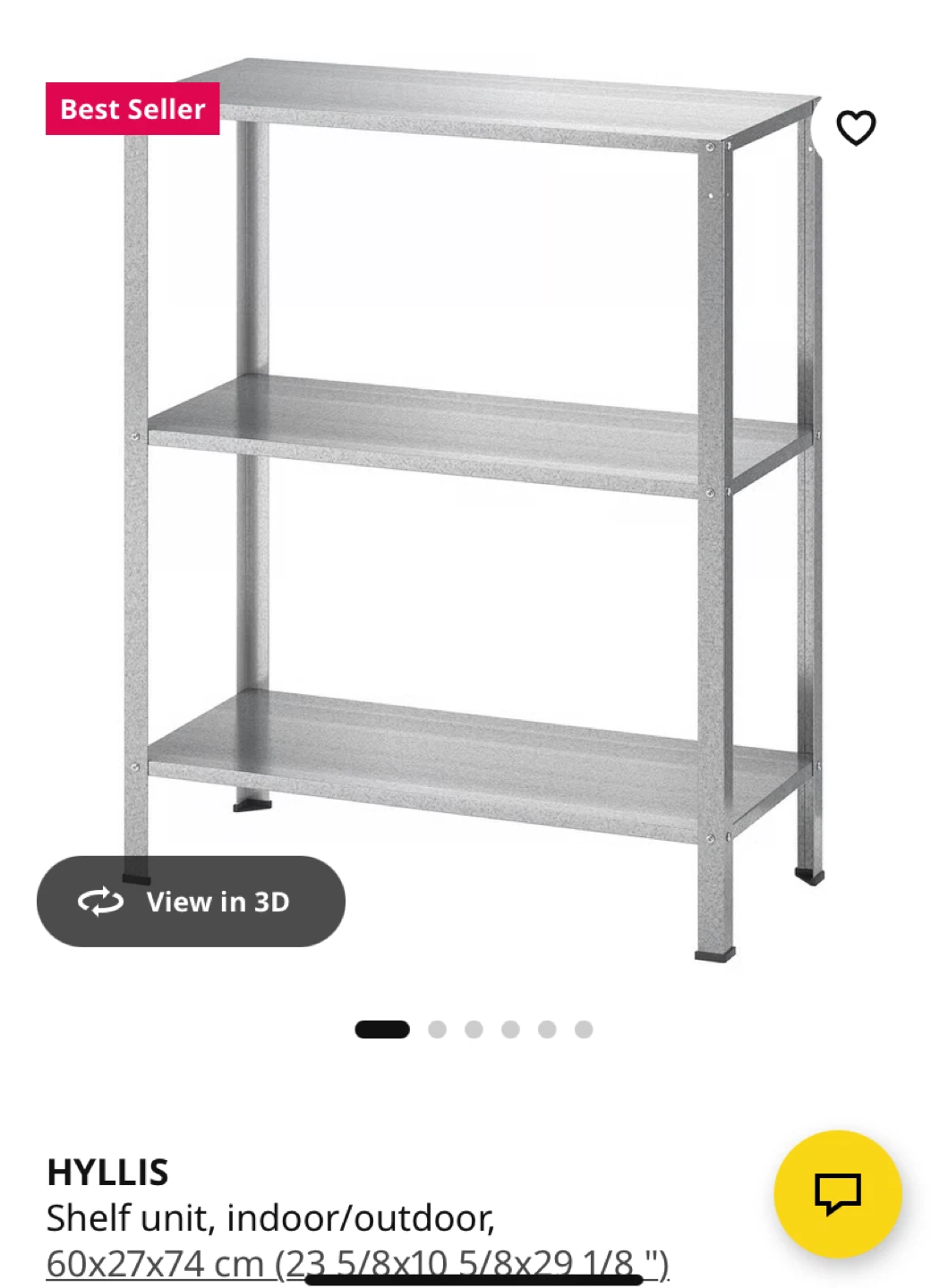 IKEA HYLLIS Shelf Unit (3-tier, Indoor/Outdoor)