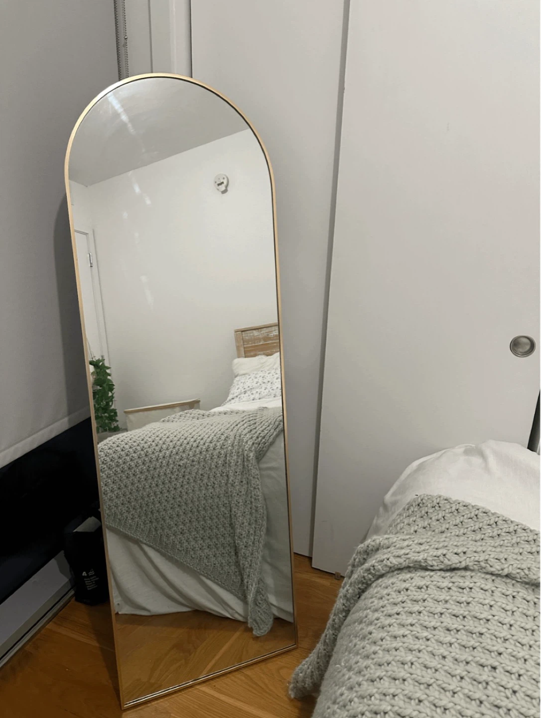 Arched Floor Mirror - Gold Frame - photo 2