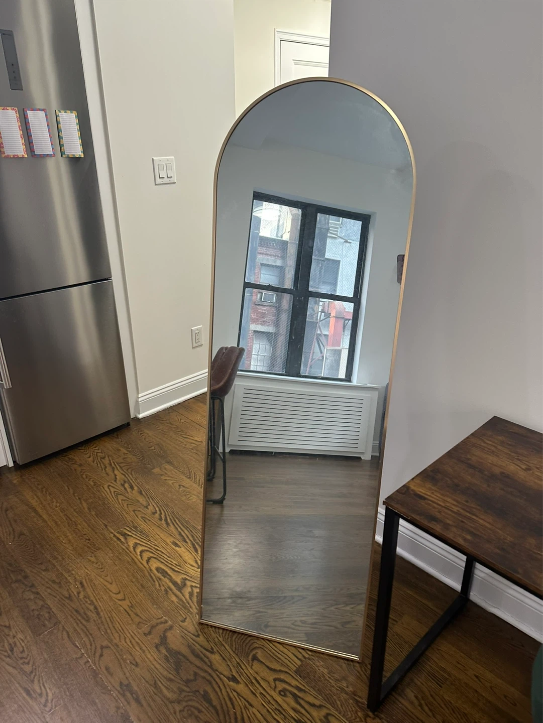 Arched Floor Mirror - Gold Frame