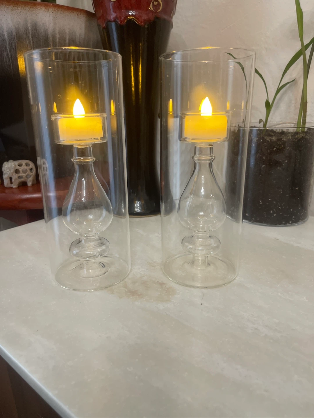 Crate and Barrel Pixie Clear Glass Tealight Candle Holder