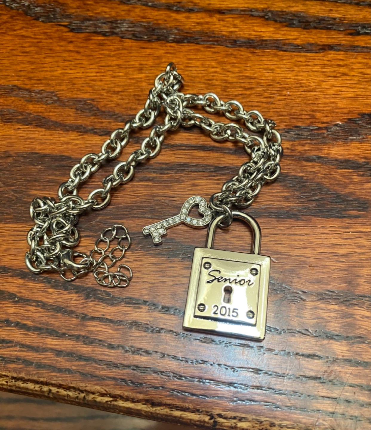 Senior Lock and Key Charm Necklace 2015