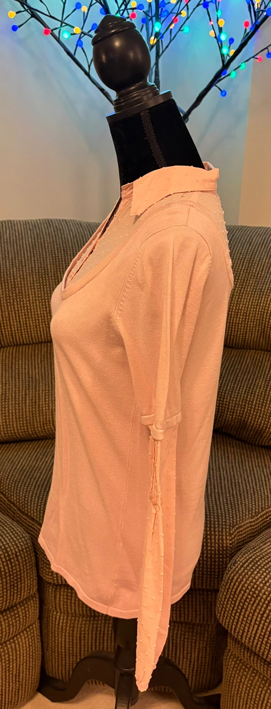 ✨✨Jessica Sport Pink Dot Blouse - Size S/P - photo 2