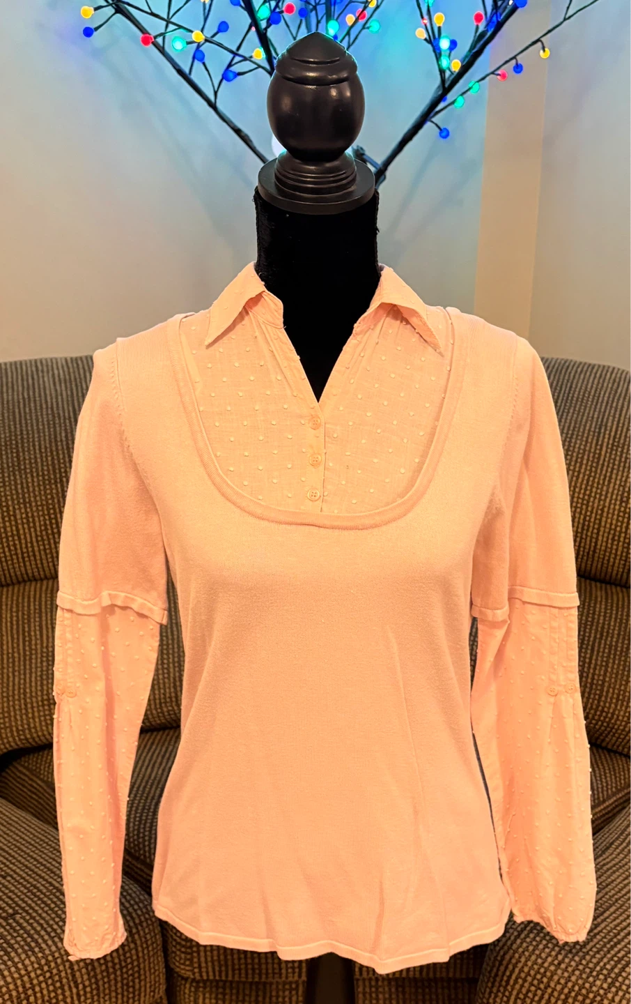✨✨Jessica Sport Pink Dot Blouse - Size S/P