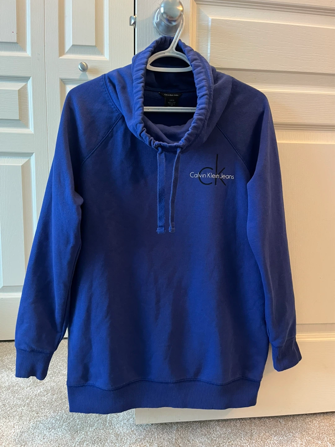 Calvin Klein Jeans Blue Cowl Neck Sweatshirt - Size S/P/CH