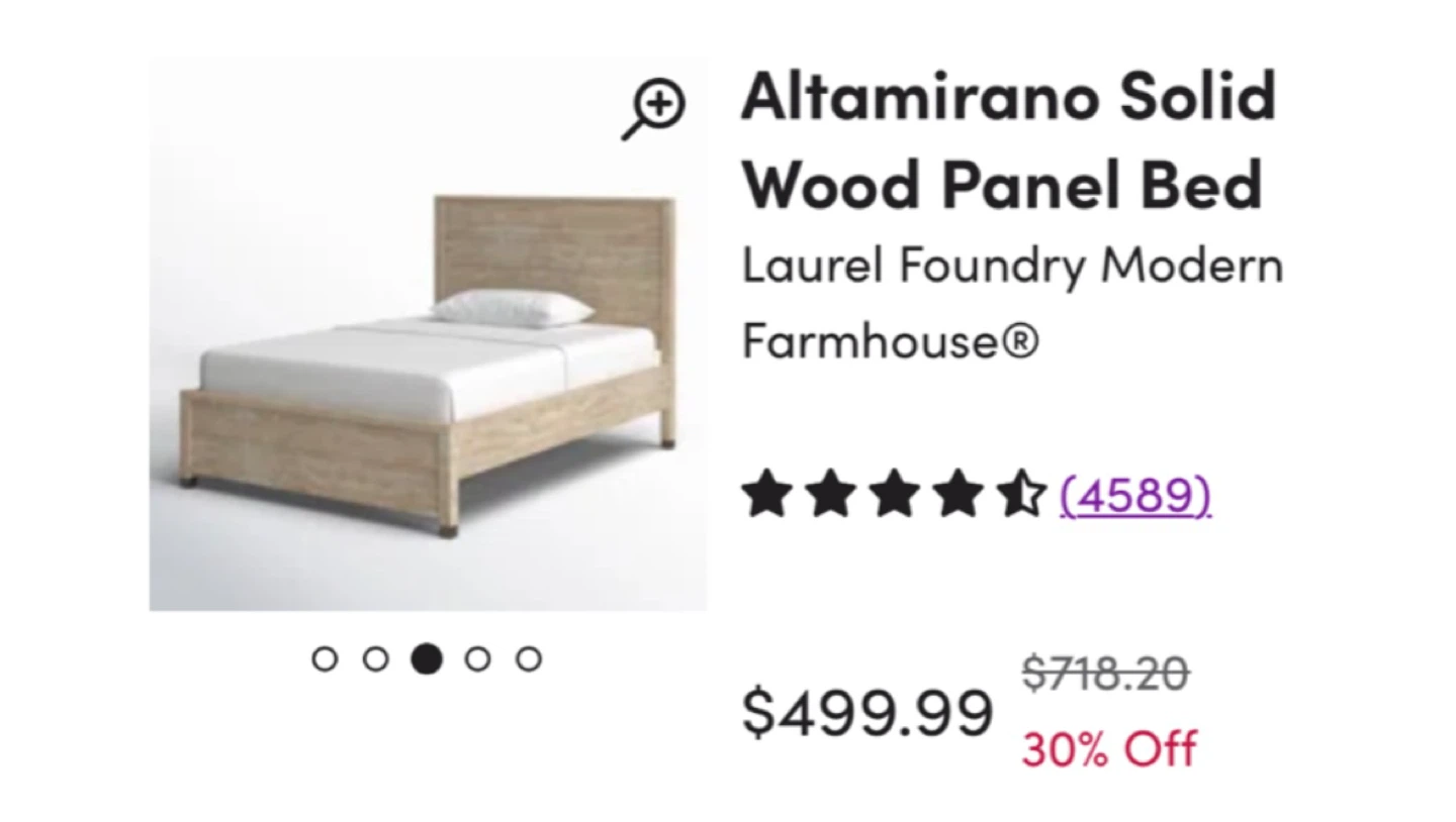 Solid Wood Full Size Bed Frame - photo 3