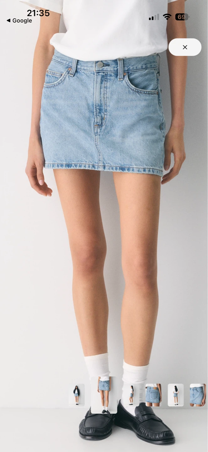 Denim Forum Light Wash Denim Mini Skirt - photo 2