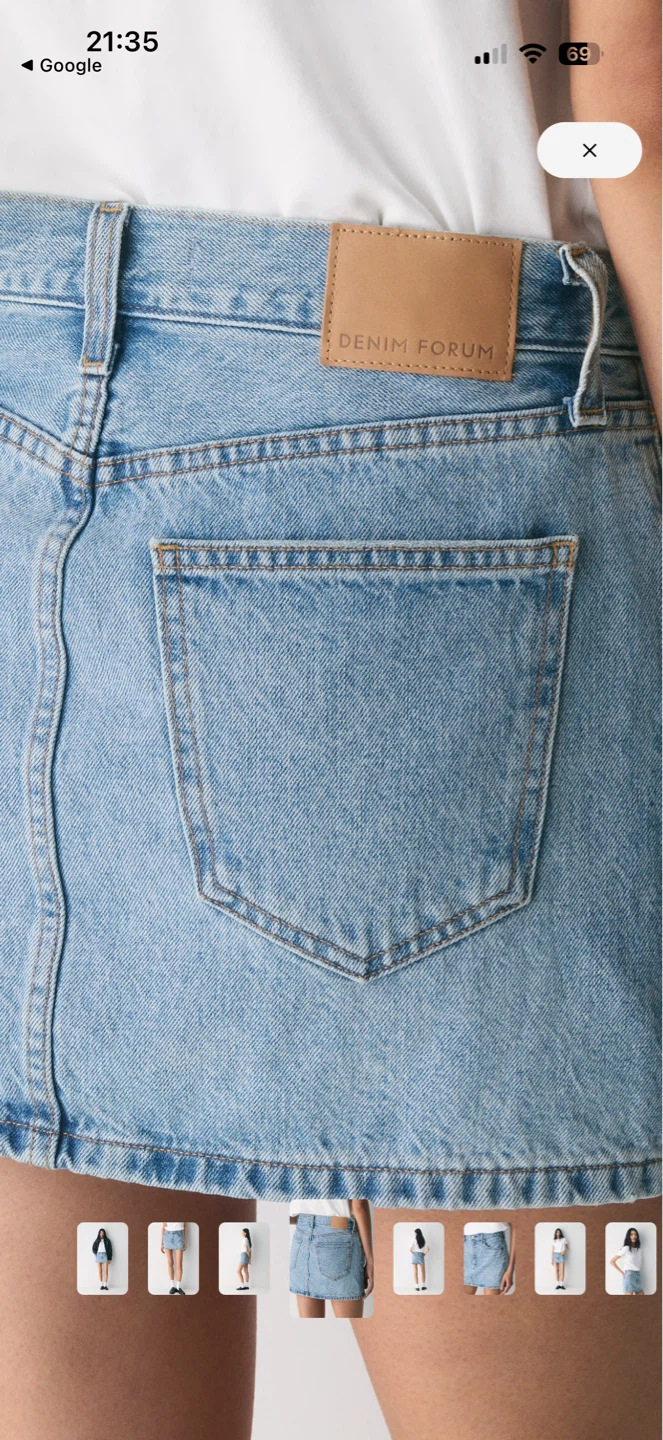 Denim Forum Light Wash Denim Mini Skirt - photo 3